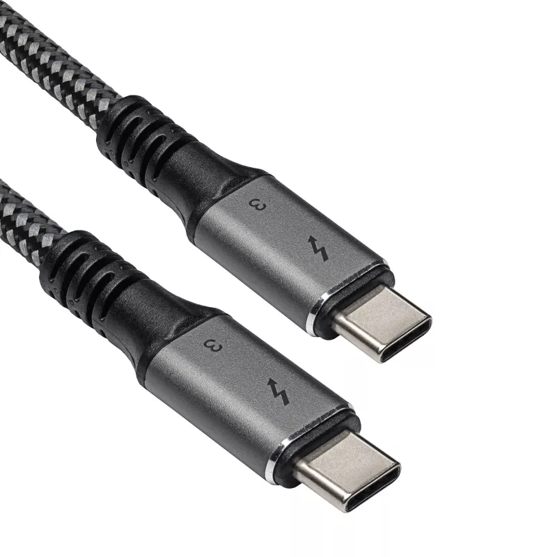 Akyga AK-USB-34 USB-C na USB-C Thunderbolt-3 kábel, 40 Gbit/s, 100 W, 1,5 m, čierna
