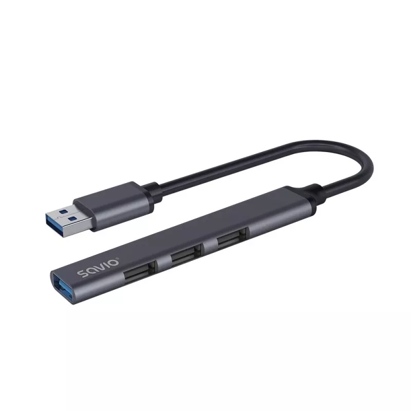 Savio AK-70 rozbočovač USB-A, 4 v 1: 3 x USB-A 2.0 + 1 x USB-A 3.1 Gen 1, 5 Gbps