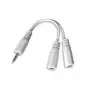 Kábel audio splitter 3,5 mm / 10 cm biely CCA-415W Gembird