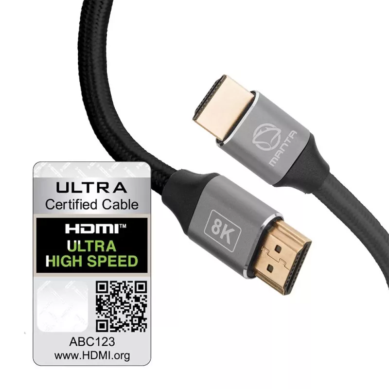 HDMI kábel MANTA HDMI-1.5MC 1,5 m, podporuje až do 8K