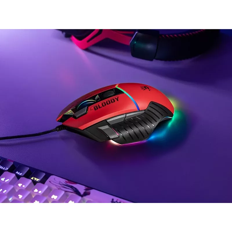 Herná myš A4Tech Bloody W95Max – pravá ruka, káblová USB, 12000 DPI, 1 ms, 250 ips, 50 mil. kliknutí, 146 g