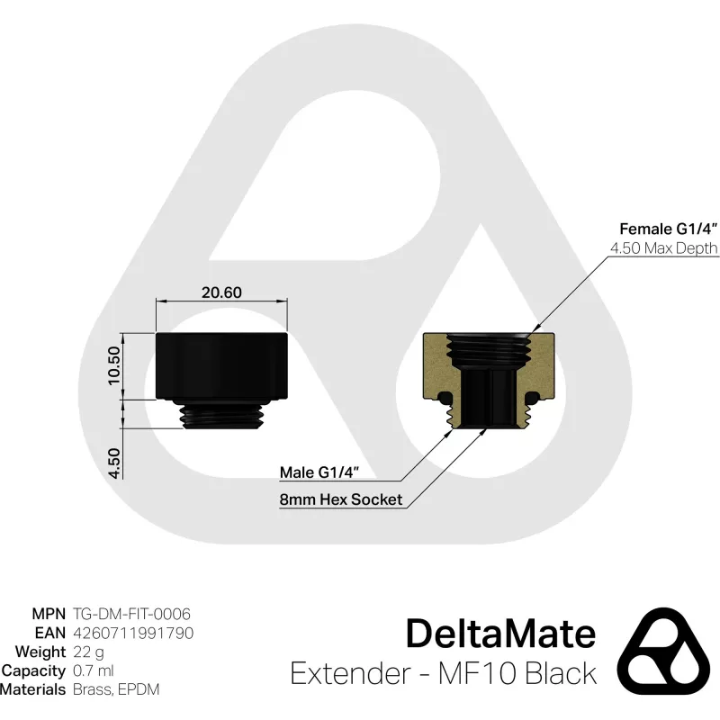 Thermal Grizzly DeltaMate Extender - MF10 čierny (TG-DM-FIT-0006)