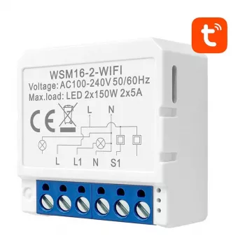 Smart modul vypínača Avatto WSM16-W2 WLAN diaľkové ovládanie, jednokanálové relé pre domácu automatizáciu