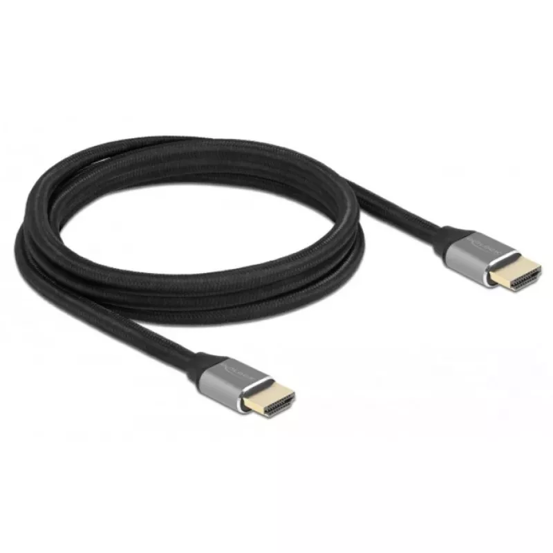 Delock Ultra High Speed HDMI kábel 48 Gbps 8K 60 Hz sivý 2 m certifikovaný