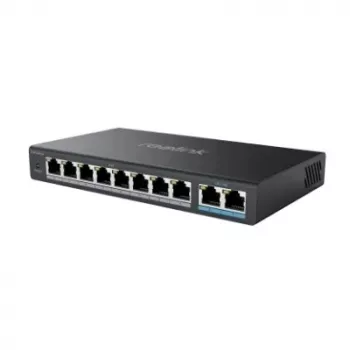 Sieťový PoE switch Reolink RLA-PS1 — 8-portový PoE, 150W celkový rozpočet, IEEE 802.3af/at, 2x Gigabit uplink
