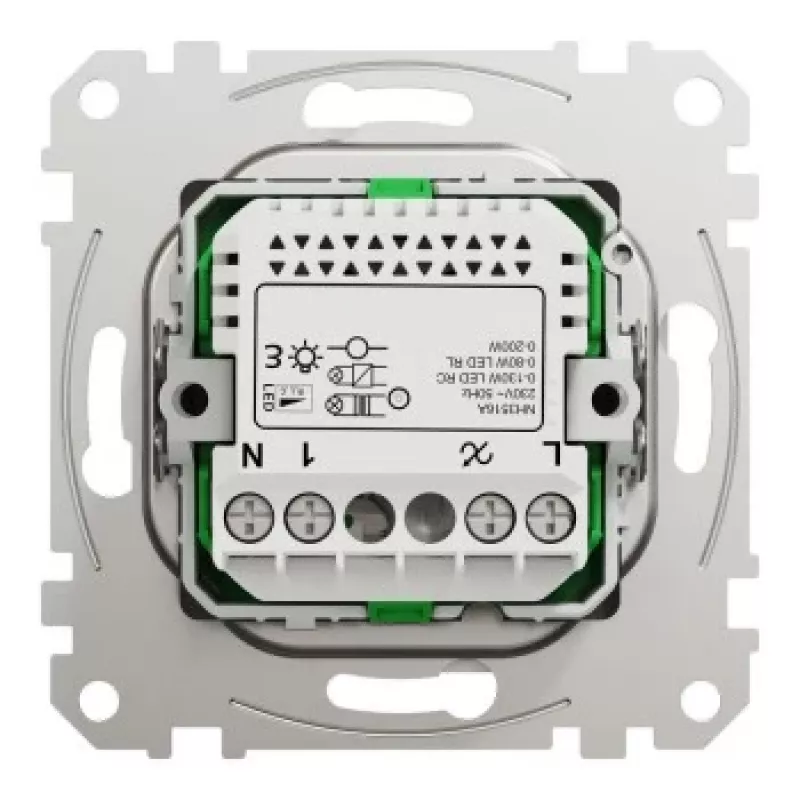 Otočný LED stmievač Schneider Electric WDE002961, Multiwire, 200 W, biela