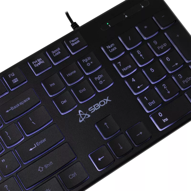 Drôtová USB klávesnica SBOX K-22 US čierna — US rozloženie, čierna, drôtové USB pripojenie