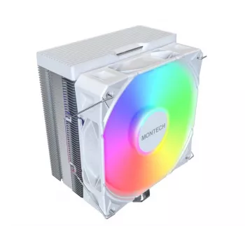 Vzduchový chladič Montech NX400 ARGB 120 mm biely — 270 W TDP, FDB, 156×74×120 mm