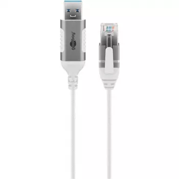 Goobay Ethernet kábel USB-A 3.0 na RJ45 tenký 5 m – prepája router, modem alebo (74381)