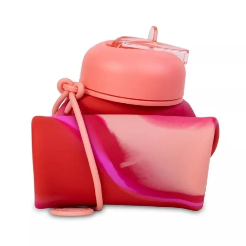 COOLPACK silikónová fľaša na pitie Pump 600 ml dievčenská ružová