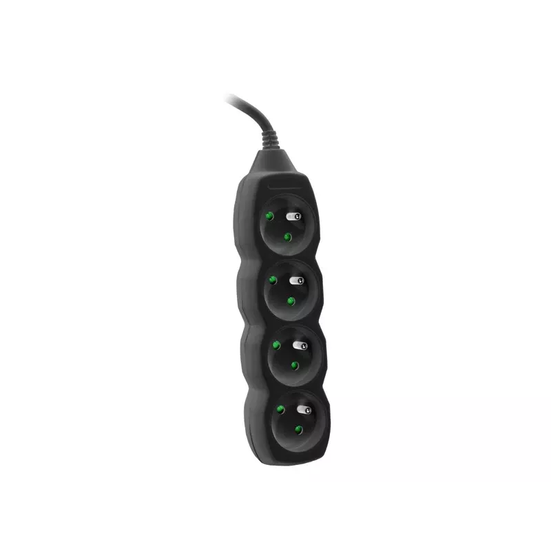 Tracer PowerCord predlžovací kábel, 4 zásuvky, 3 m, čierny
