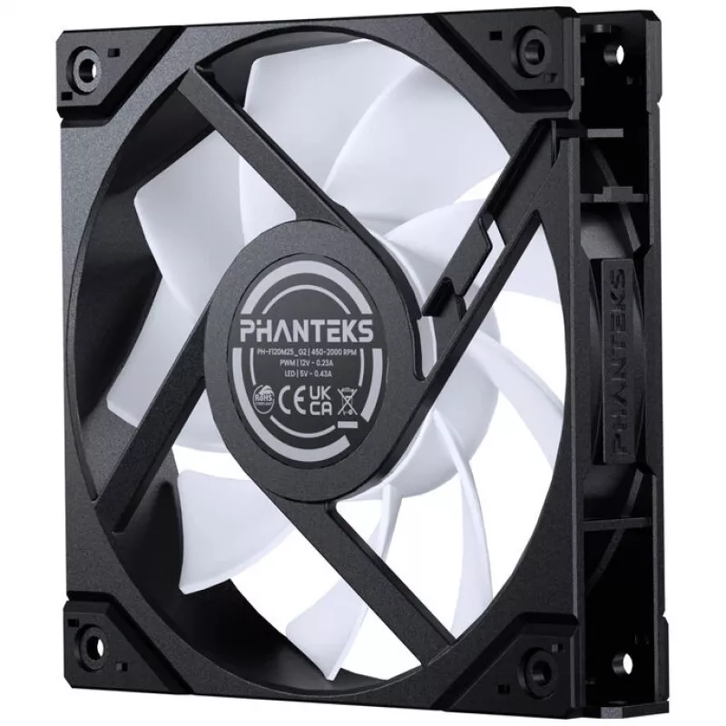 Phanteks M25 Gen2 120 mm PWM D-RGB ventilátor 3 ks balenie - čierna