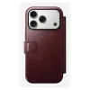 Puzdro na telefón Nomad Modern Leather Folio pre Apple iPhone 17 Pro, 6,3 palcov (16 cm), koža bordová