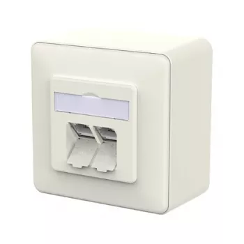 METZ CONNECT zásuvka E-DAT C6A LSA++ 2-násobná AP čistá biela