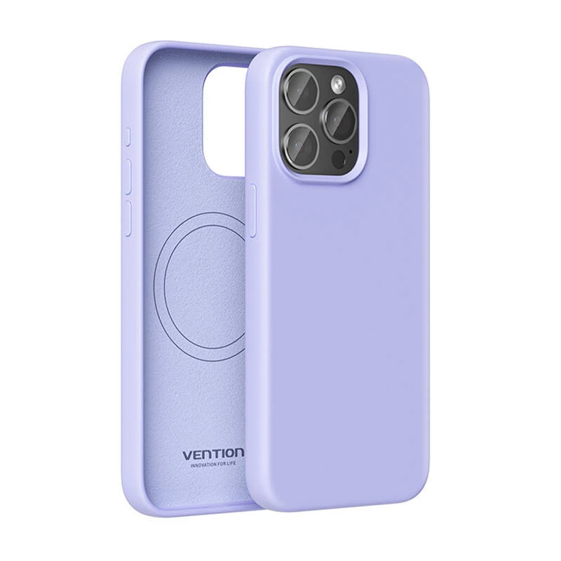 Puzdro na telefón Vention Silicone Case KUFV0-40 pre iPhone 15 Pro Max, fialové, silikón jemný dotyk tenký strih