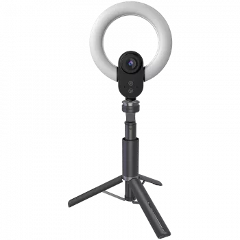 LORGAR Circulus 910, streamovacia webkamera, 5MP 2592x1944 max. rozlíšenie, až do 60fps, 1/2,8, Sony STARVIS CMOS obrazový senzor, celosklenený objektív, 5,5'' integrované kruhové svetlo (1700-14 000K), sklopný statív, autofokus, duálne mikrofóny s AI potlačením šumu