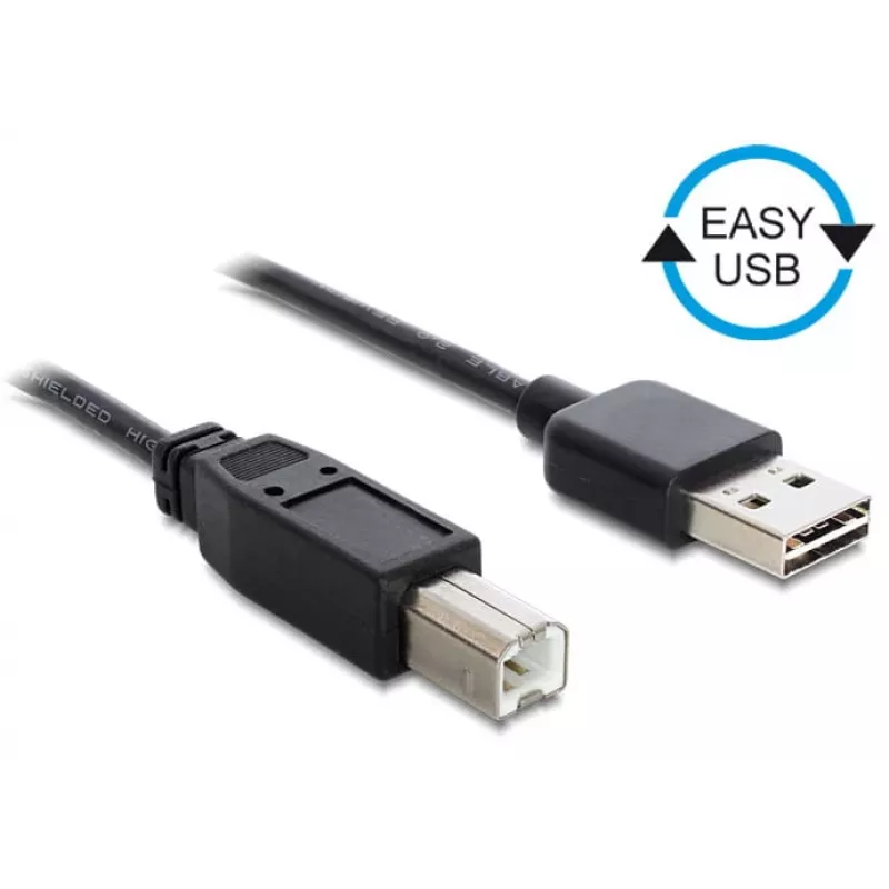 USB kábel DeLOCK 1m USB 2.0 A - B m/m čierny