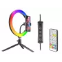 Prstencová lampa RGB 26 cm so statívom