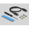 Puzdro na SSD DeLOCK externé USB Type-C combo puzdro pre M.2 NVMe PCIe alebo SATA SSD
