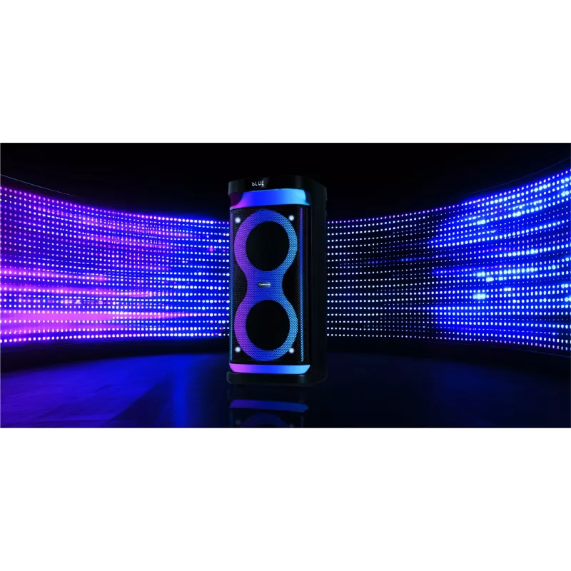 Prenosný reproduktor MANTA SPK0601B100, 100 W, Bluetooth, karaoke, bezdrôtový mikrofón, batéria, ekvalizér, disco osvetlenie