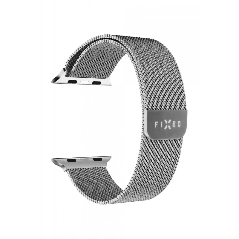 Mesh náramok FIXED pre Apple Watch 38/40/41 mm — FIXMEST-436-SL strieborný, milánska nerezová oceľ, nastaviteľný