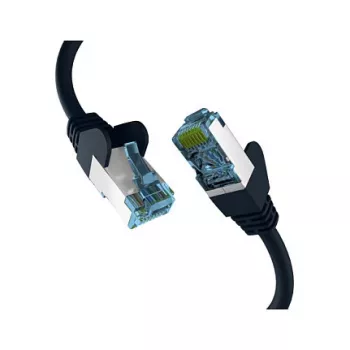 EFB-Elektronik RJ45 patch kábel s Cat.7 surovým káblom, čierny, 1 m, S/FTP, PIMF, sieťový kábel, LAN, DSL (EC020200150)