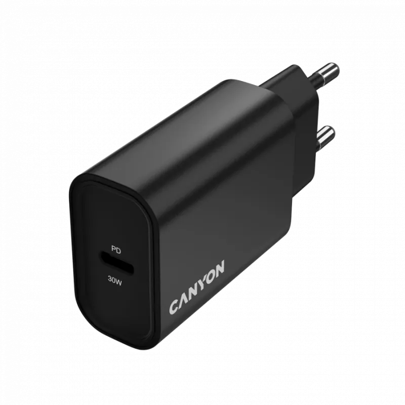 CANYON OnCharge 30CL 30 W PD nástenná nabíjačka 1-násobná EU konektor čierna
