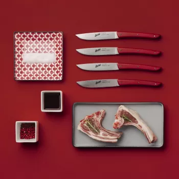 Berkel sada steakových nožov 4 ks farba červená