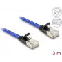 Sieťový kábel DeLOCK RJ45 plochý Cat.6A 3m modrý