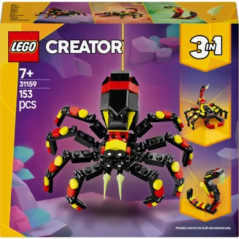 LEGO Creator 3-in-1 stavebný model pavúka 31159 — 153 dielov, vek 7+, 110×150×50 mm