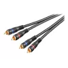 Wentronic Goobay - audio kábel - composite audio - RCA (samec) na RCA (samec) - 1,5 m - dvojito tienený koaxiálny kábel - čierny (50032)