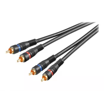 Wentronic Goobay - audio kábel - composite audio - RCA (samec) na RCA (samec) - 1,5 m - dvojito tienený koaxiálny kábel - čierny (50032)