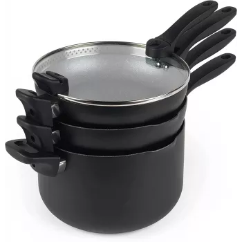 Sada hrncov Russell Hobbs RH01840EU7 – 4-dielna stohovateľná, metalická mramorovaná