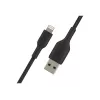 Kábel pletený USB-Lightning 1 m čierny