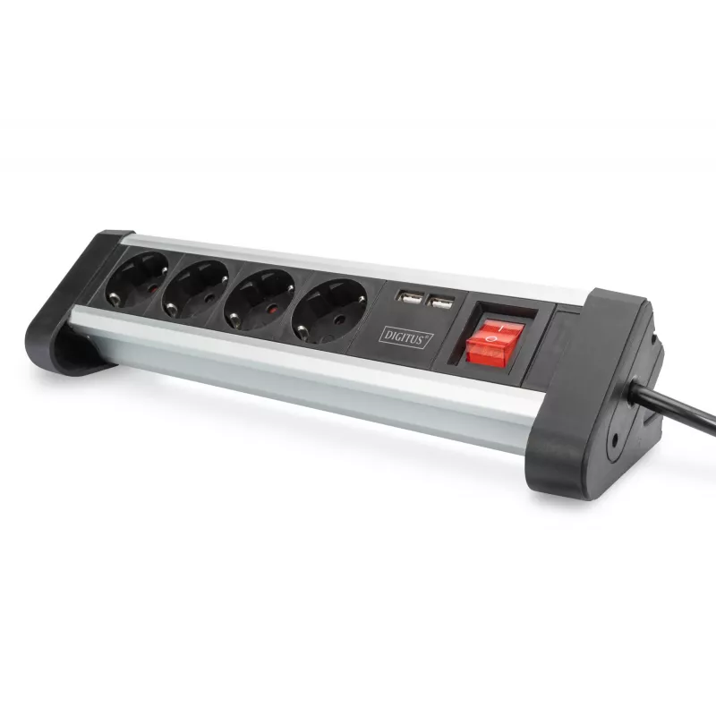 Predlžovacia zásuvková lišta Digitus DA-70614 s 2x USB portami