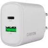 CANYON nabíjačka OnCharge 250 25W 1xPD 1xQC EU biela