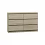 Komoda Top e Shop M6 120 SON 2x3, dub, 6 zásuviek, 1200×300×770 mm