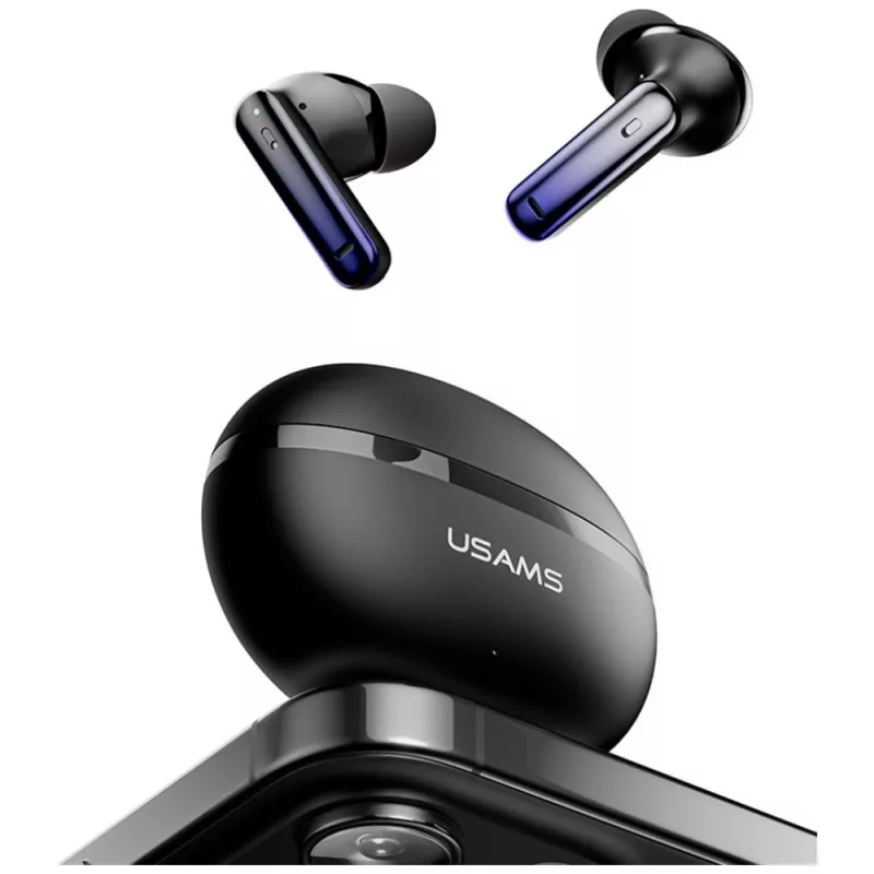 Bluetooth slúchadlá Usams TWS E02 ANC+ENC čierne