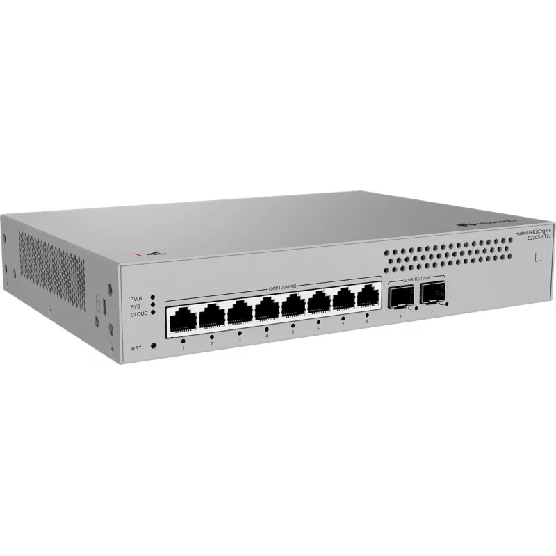 Riadený switch HUAWEI S220S-8T2J L2 Gigabit Ethernet 8 portov 1U sivá