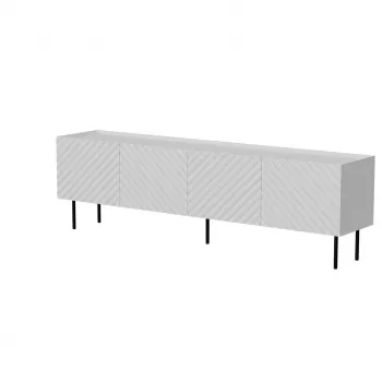 TV skrinka cama meble LUCCA 4D, 2000×400×590 mm, biela, doska z drevotriesky