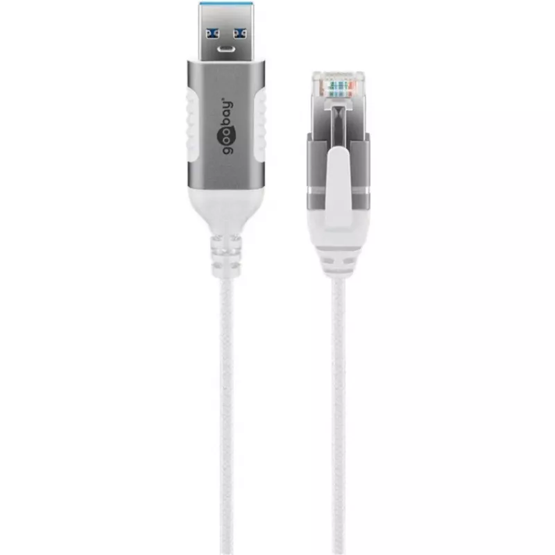 Goobay Ethernet kábel USB-A 3.0 na RJ45 tenký 1 m – prepája router, modem alebo (74377)