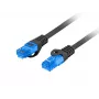 LANBERG Cat6a S/FTP RJ-45 sieťový kábel PCF6A-10CC-0500-BK, 5 m, LSZH, 26 AWG, CCA, čierny
