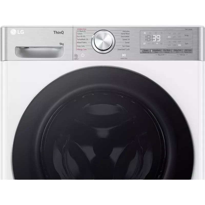 LG F2WR909P3W práčka, 9 kg, 47,5 cm, 1200 ot/min
