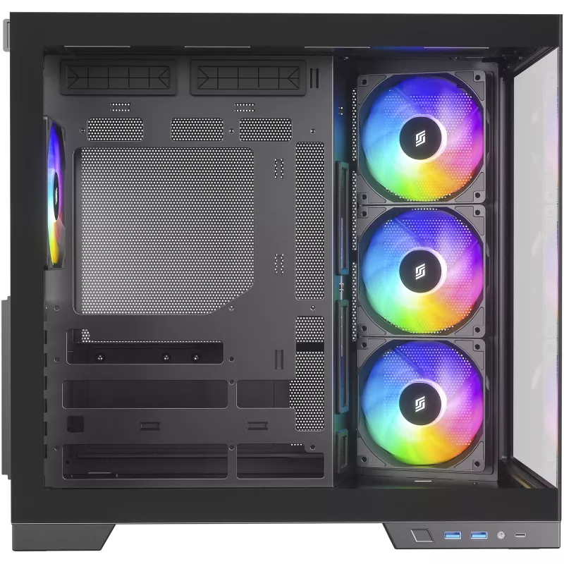 Silentware View A-RGB čierna PC skriňa VIEWčierna — Mid-Tower skriňa s A-RGB osvetlením