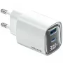 USB a USB-C 30W GaN rýchlonabíjačka usams CC229 biela — LED indikátor, kompaktný dizajn