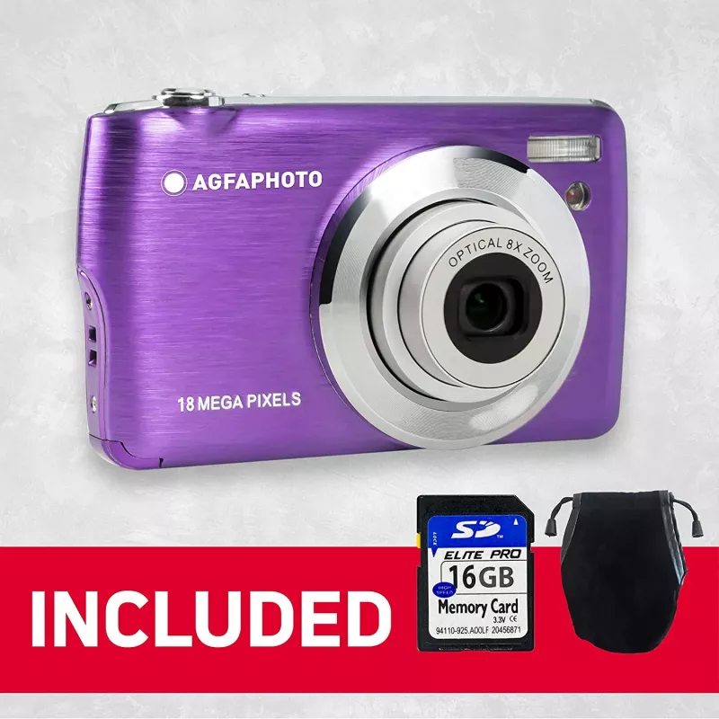 Agfa Photo DC8200 fialový + puzdro + SD karta 16 GB