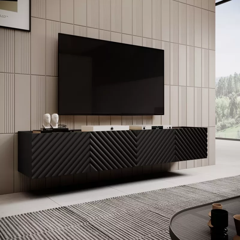 4D TV skrinka ONDA 200x40x35-54 čierna (stojaca alebo na stenu)