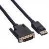 Roline - video kábel - DisplayPort (samec) na DVI-D (samec) - 2 m - skrutky s rukoväťou - čierny