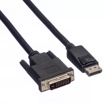 Roline - video kábel - DisplayPort (samec) na DVI-D (samec) - 2 m - skrutky s rukoväťou - čierna