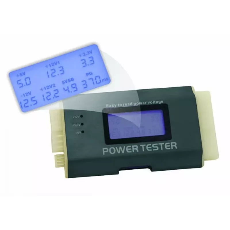 DeLOCK 18159 tester napájacích zdrojov III pre ATX/BTX/ITX, čierno-biely